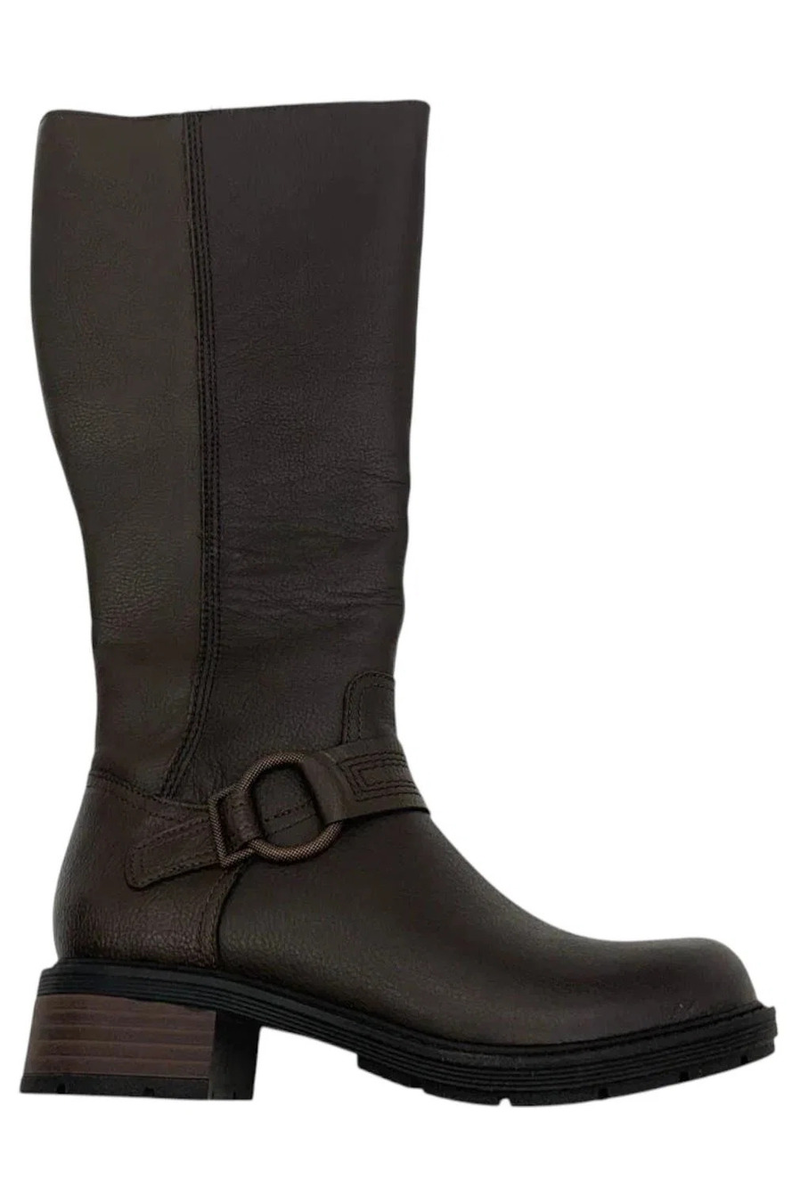 Clarks Women's Hearth Rae Wide Shaft Tall Shaft Boots Dark Brown - Medium